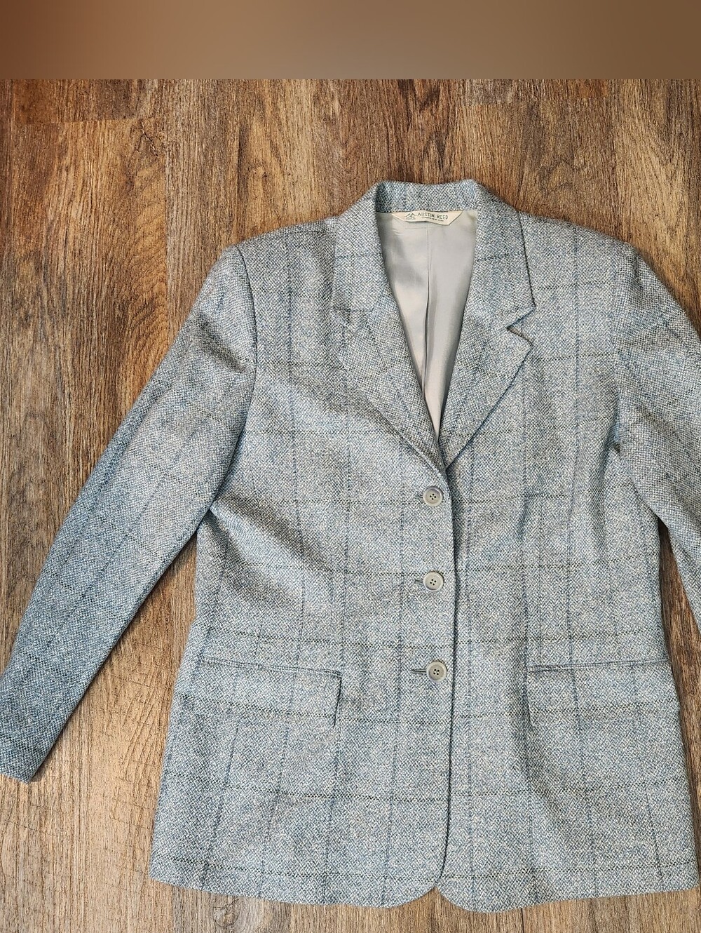 Austin Reed Vintage Silk & Wool Plaid Blazer Women’s Size 14